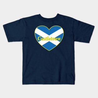 Castletown Scotland UK Scotland Flag Heart Kids T-Shirt